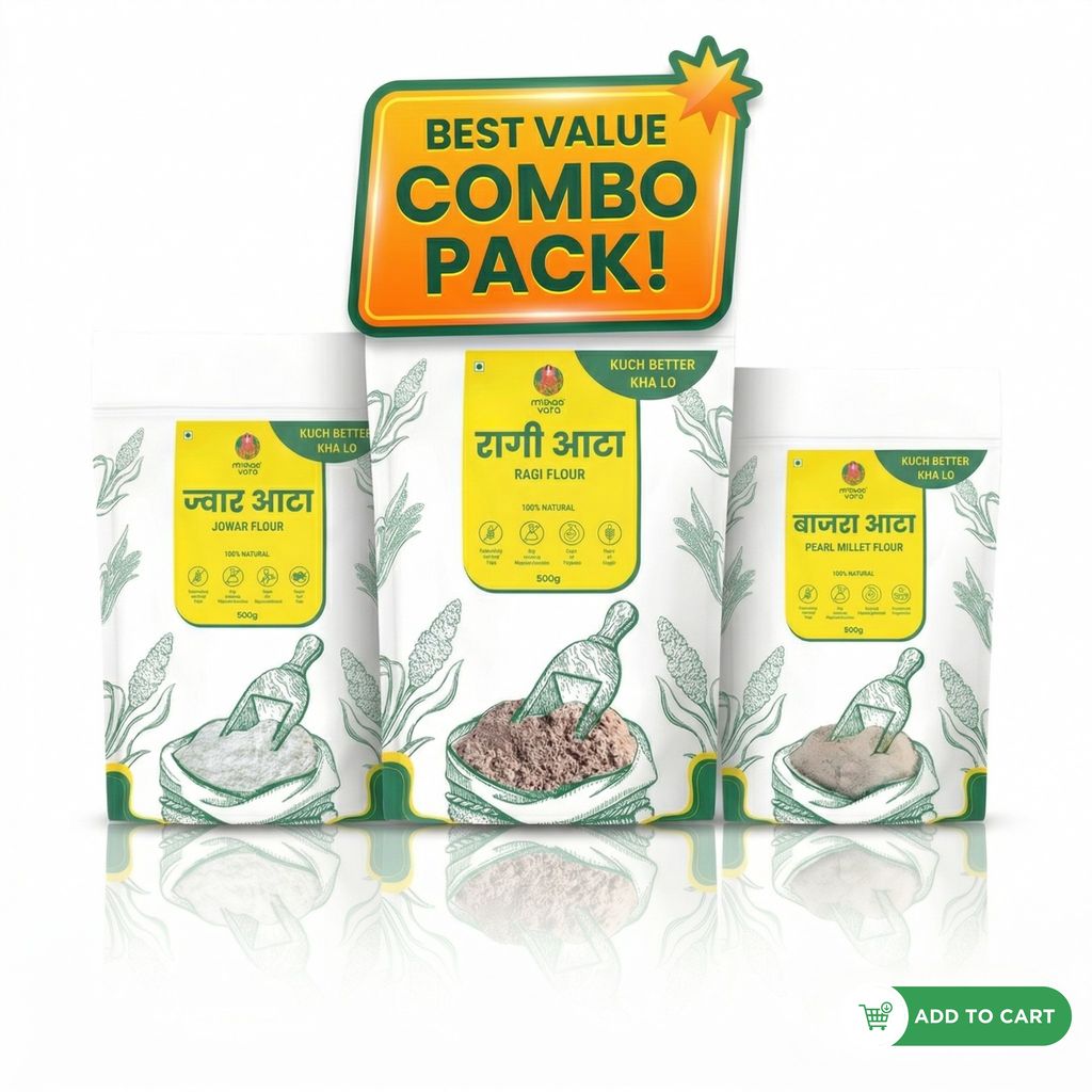 Daily Essential Combo – Jowar Atta, Ragi Atta & Bajra Aata (500g each) view 2
