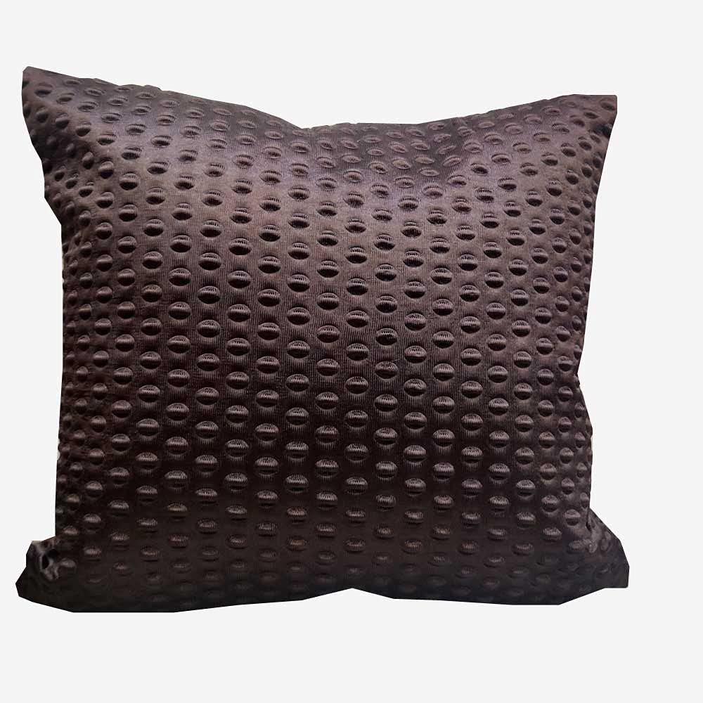Brown Geometric Set of 3 Plain Self Design Solid Zipper Square Cushion Covers (16x16 inch or 40 x 40 cm) view 2