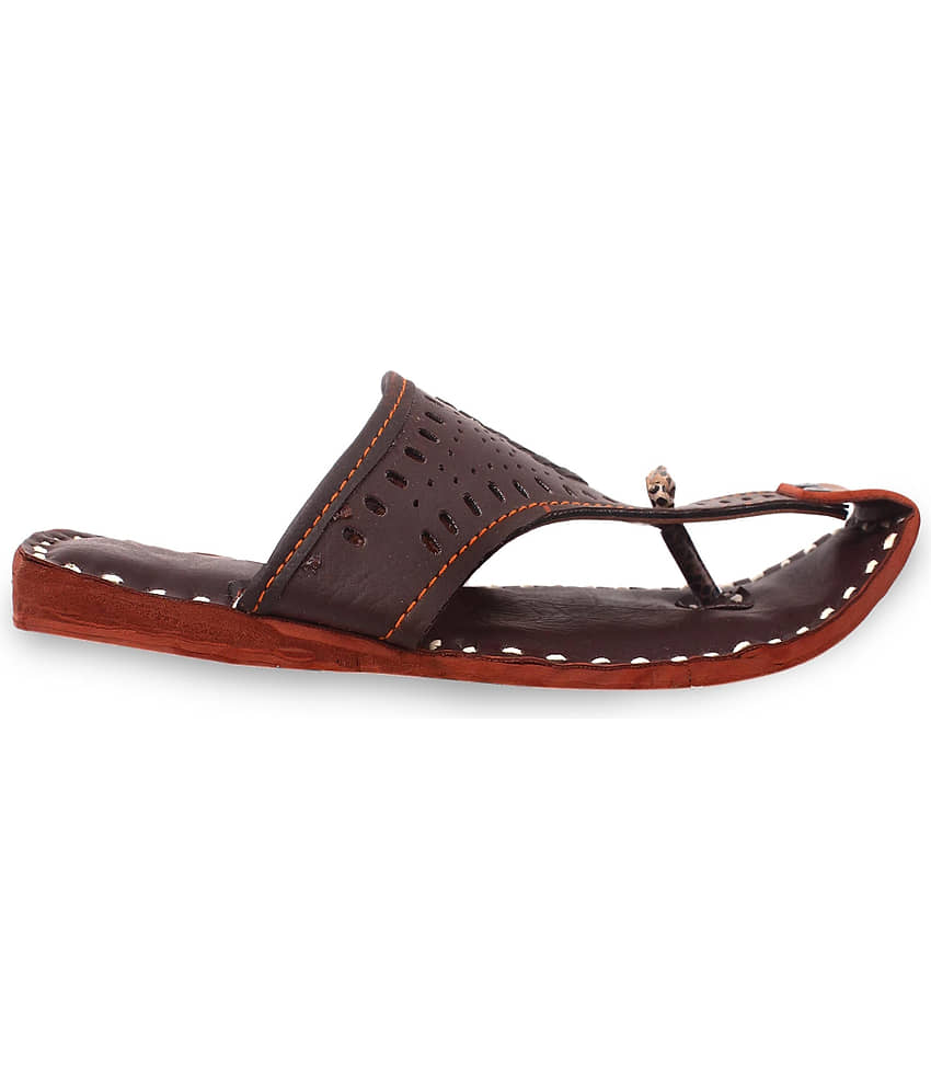 Apratim Brown Men's Kolhapuris view 2