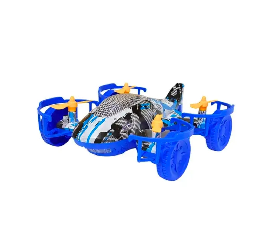 VTTOYS Stunt Quad Drone Toy for Kids | Easy-to-Fly Flying Car Drone with 360° Flips, LED Lights & Stunt Mode | Durable Quadcopter Toy for Boys & Girls (Blue & Red) view 2
