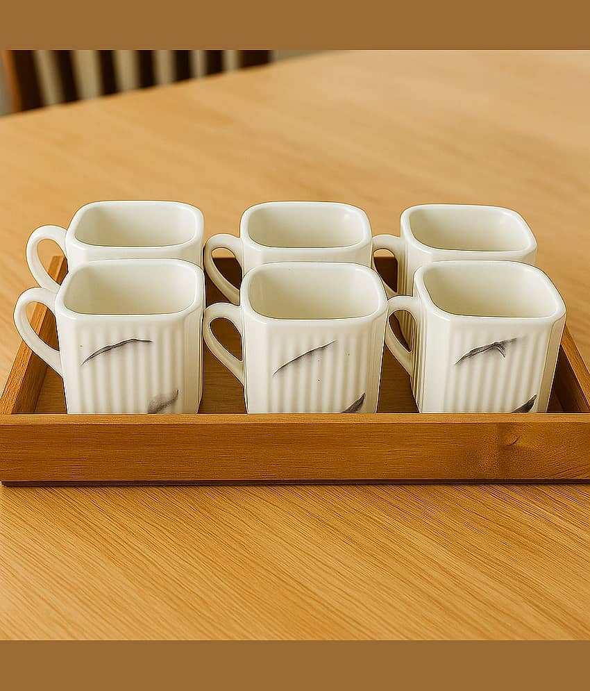 Love Unlimited Solid Bone China Tea Cup 150 ml ( Pack of 6 )