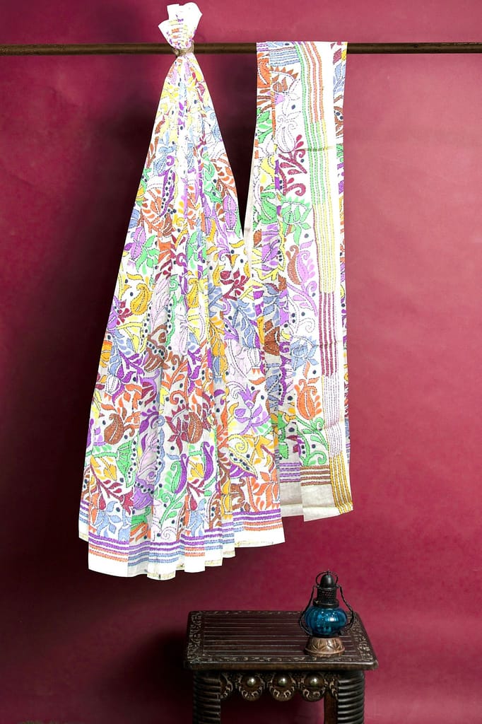 Embroidered Silk Saree view 2
