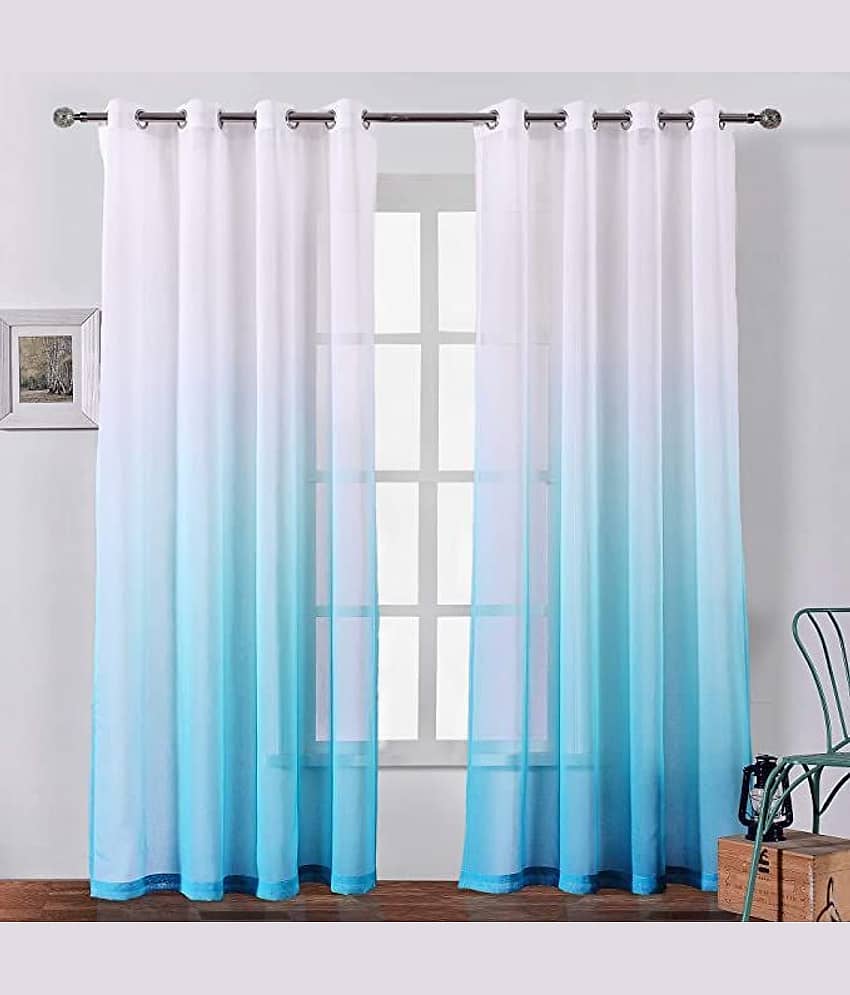 V21 decod Graphic Room Darkening Eyelet Curtain 5 ft ( Pack of 1 ) - Blue