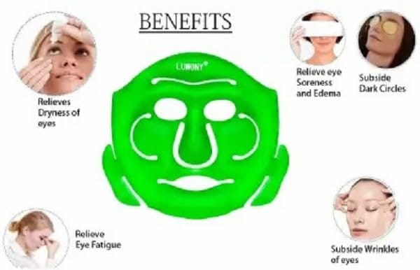 Elecsera Reusable Aloe Vera Cool Gel Cooling Gel Full Face Mask view 2