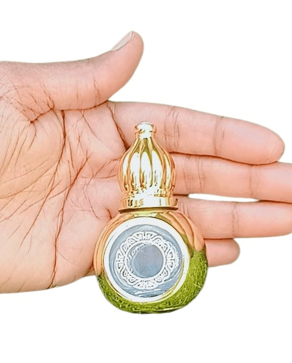 Mii Art 10ml Refillable Glass Perfume Bottle – Gold Empty Vial for Ittar, Oud, and Concentrated Fragrance Oils (1 Pack) view 2