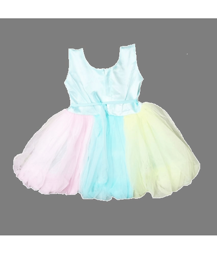 harshvardhanmart Net A-line Dress For Girls ( Pack of 1 , Multi ) view 2