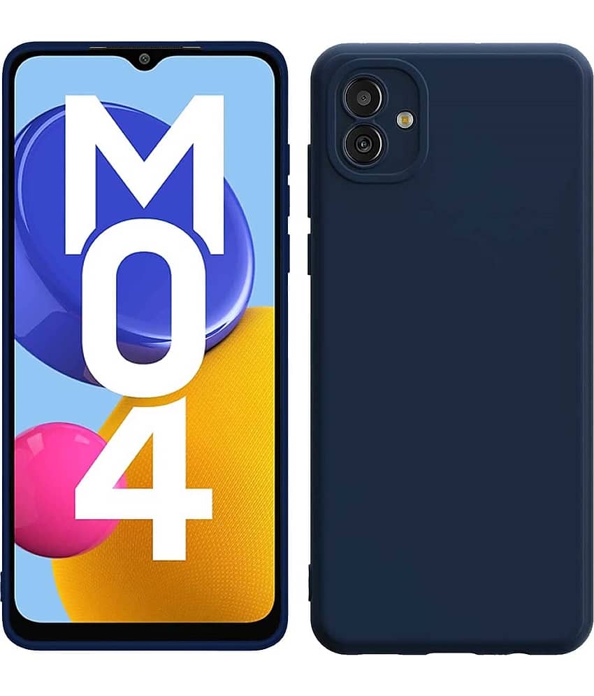 ZAMN - Blue Silicon Plain Cases Compatible For Samsung Galaxy A04e ( Pack of 1 ) view 2