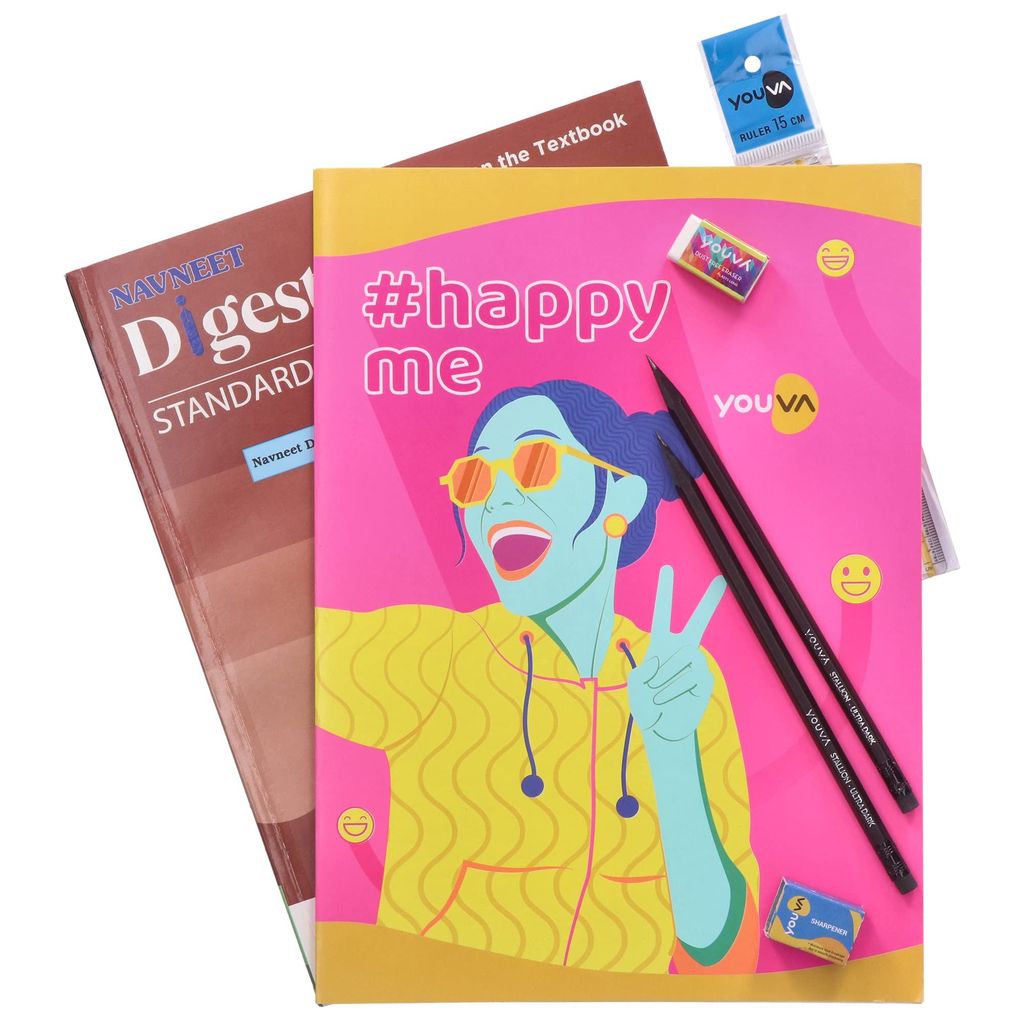 Navneet Youva Happiness Combo Chemistry Study Kit 2 Part 2 (1 Digest + 1 Long Book + 2 Pencils + 1 Sharpener + 1 Eraser + 1 Scale), (23955) view 2