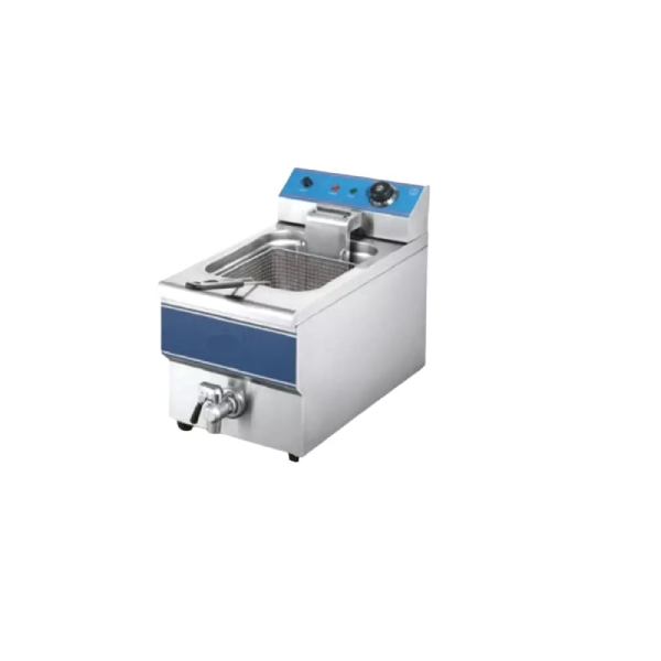 12 Ltr Single Tank Electric Fryer With Thermostat & Drain Pump KEF 12L