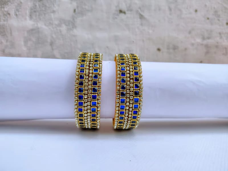 Vibrant Red Silk Thread Bangles with Stone Embellishments view 2