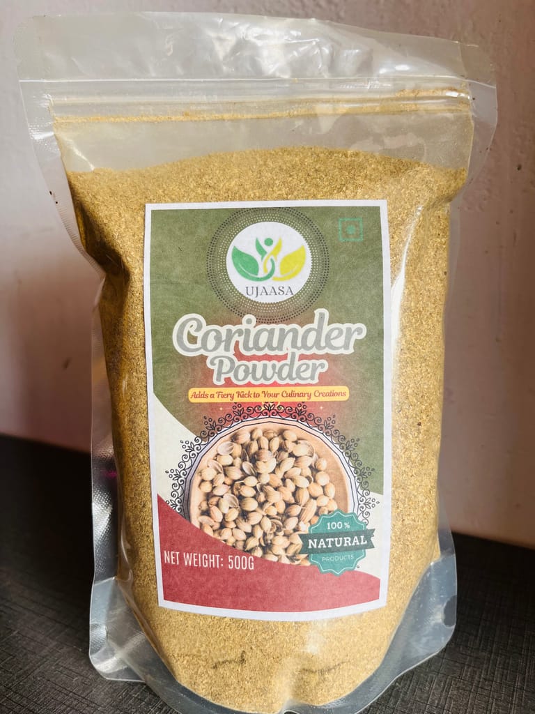 Coriander Powder | 500 GM |Pure & Aromatic Dhania Powder | Stone-Ground in Traditional Atta Chakki | No Preservatives | 100% Natural & Freshly Packed view 2