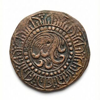 Tiger - Mysore, State - Ancient India Old copper Rare Coin view 2