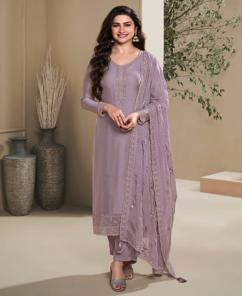 New Wedding Wear Crepe Silk Straight Suit for Women