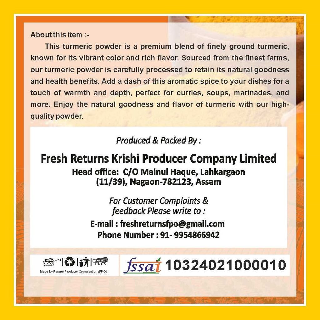 Natural Lakadong Turmeric Powder (Pack of 2) view 2