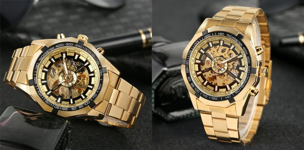 Khrist Auto Kinetics Classic Ease: Timepiece Portfolio Inside Revolving Gears Uncomplicated Grace: Automatic Mechanical Watch Collection Simplistic Elegance Analog Watch For Men view 2