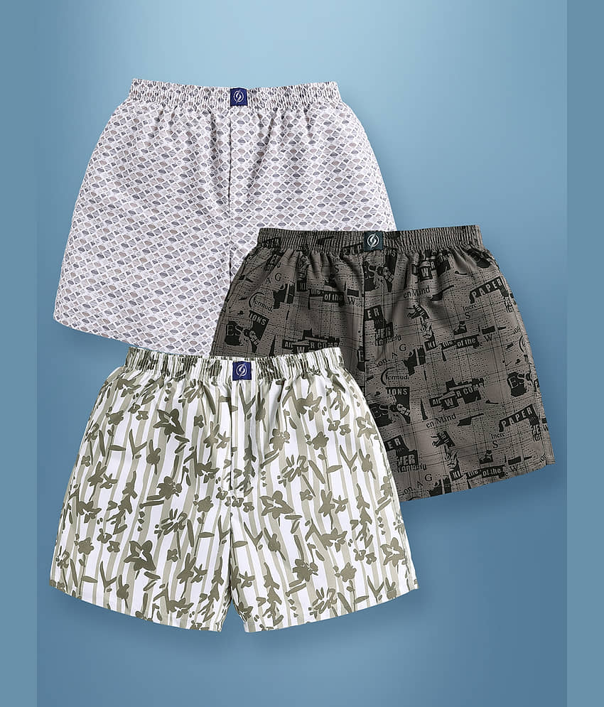 Supersquad Pack of 3 Cotton Blend Boxers For Men's ( Assorted 1 )