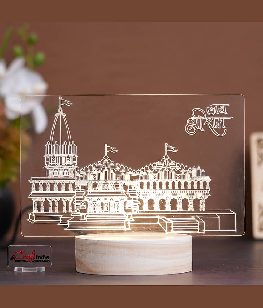 eCraftIndia White Shri Ram Mandir Ayodhya Temple Showpiece view 2