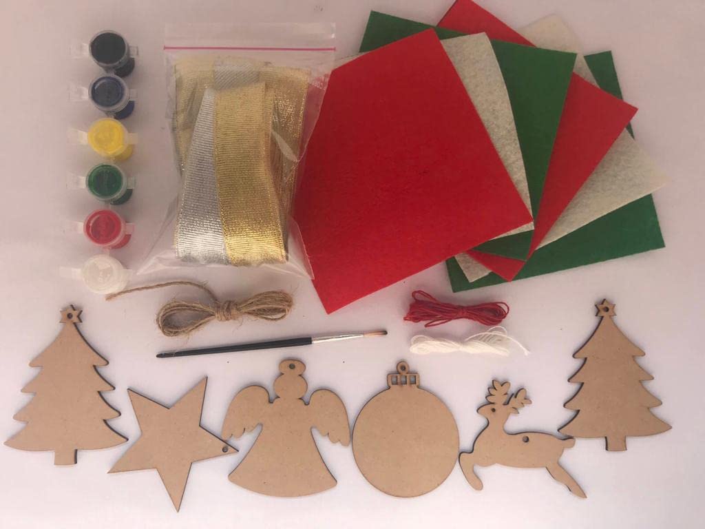 The brown box-Christmas Craft kit,Bunting Making kit,Ornaments Making kit,DIY Christmas Decor,Christmas Gift for Kids view 2