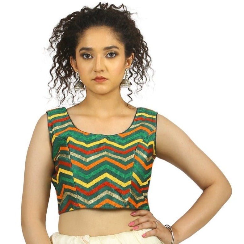 TheHangr Dark Green Zig-Zag Blouse - 34 view 2