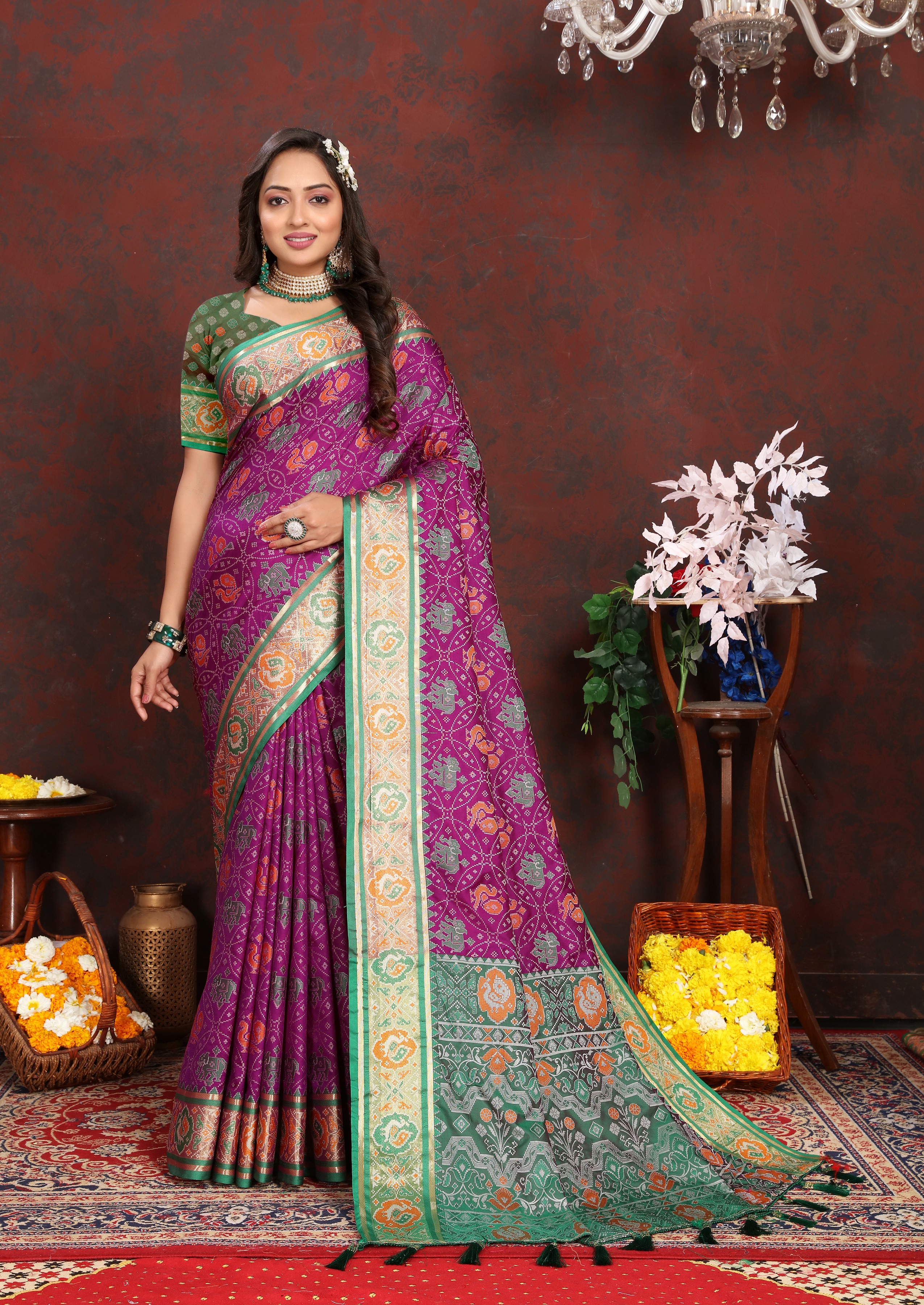 Soft Patola silk saree with Meenakari zari weaw... view 2