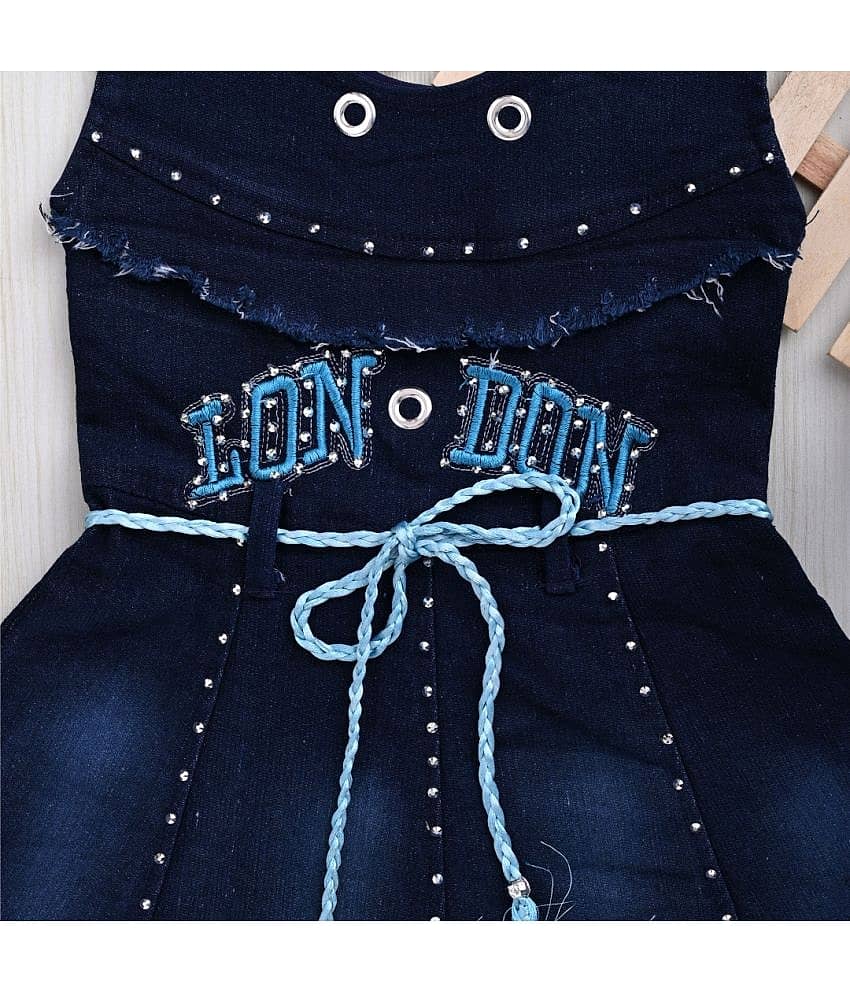 New Collection Denim A-line Dress For Girls ( Pack of 1 , Blue ) view 2