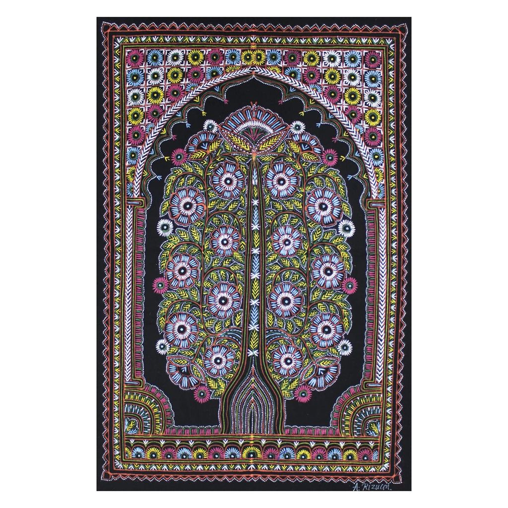 Garvi Gurjari (A Gujarat Govt Enterprise Handmade Rogan Painting - Black(GGCHRP13) view 2