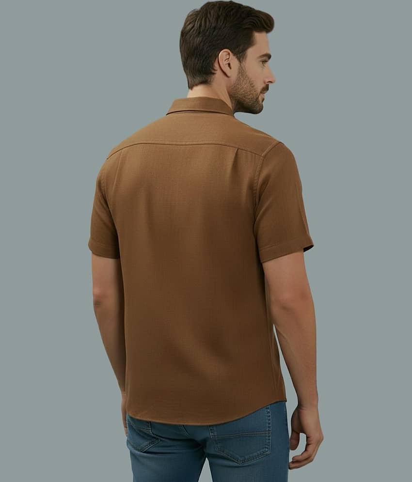 UNI VIBE Cotton Blend Slim Fit Solids Half Sleeves Men's Casual Shirt - White ( Pack of 1 ) view 2