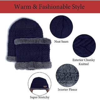 Eastern Club Women Blue Woolen Winter Cap (Pack of 2) view 2