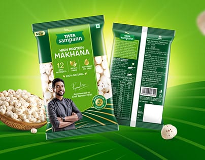 "Tata Sampann High Protein Makhana - 12 Vital Nutrients, Rich in Fiber, Naturally Fat Free, 100% Natural, Premium Quality" 200g Pack view 2