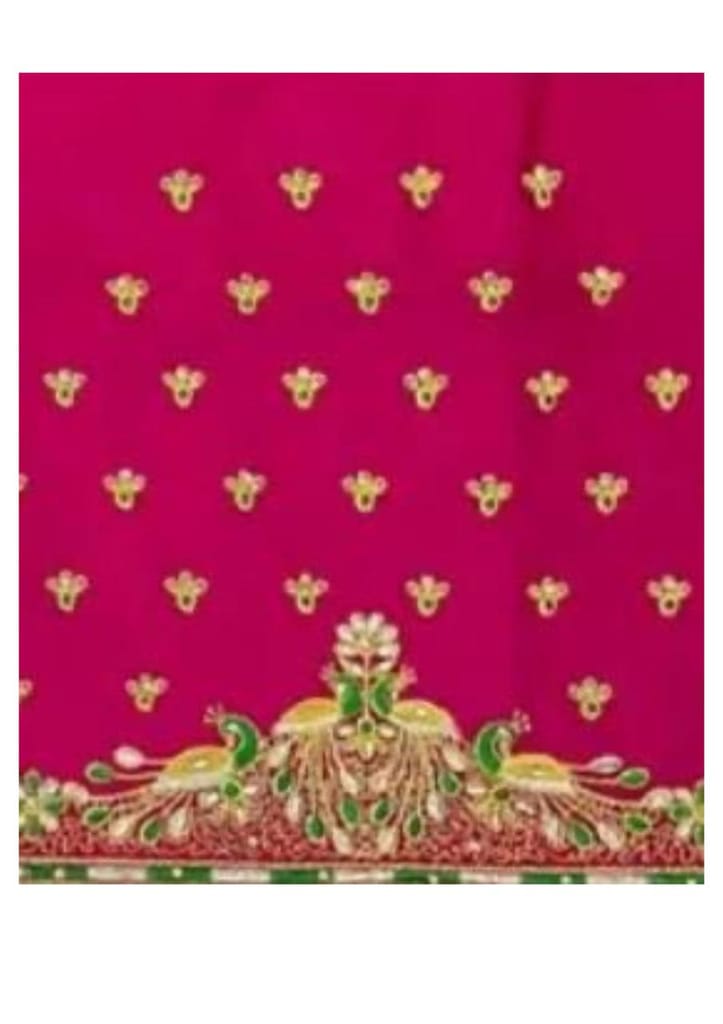 Pink embroidered blouse - Un Stiched Blouse - 1 Meter view 2