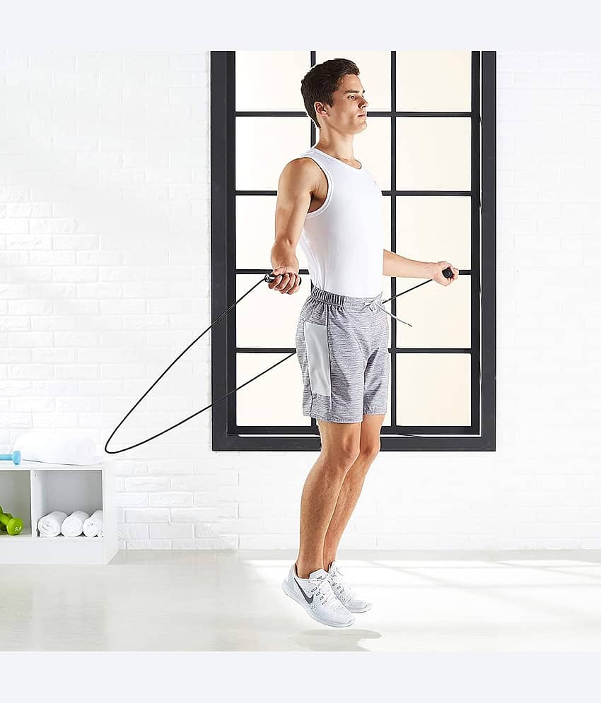 HORSE FIT Skipping Rope for Men and Women Jumping Rope With Adjustable Height Speed Skipping Rope for Kids, Women, Girls Rassi Jumping Men for Exercise, Gym, Sports Fitness - Black view 2