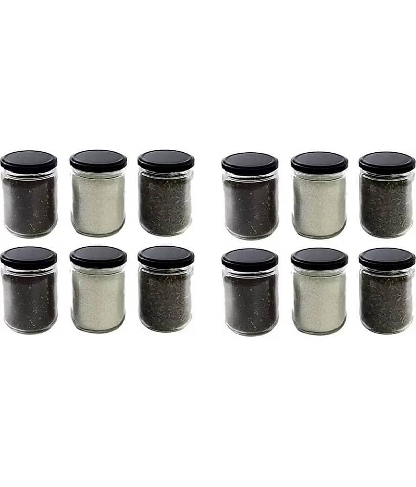 CROCO JAR Glass Black Food Container ( Set of 12 ) view 2
