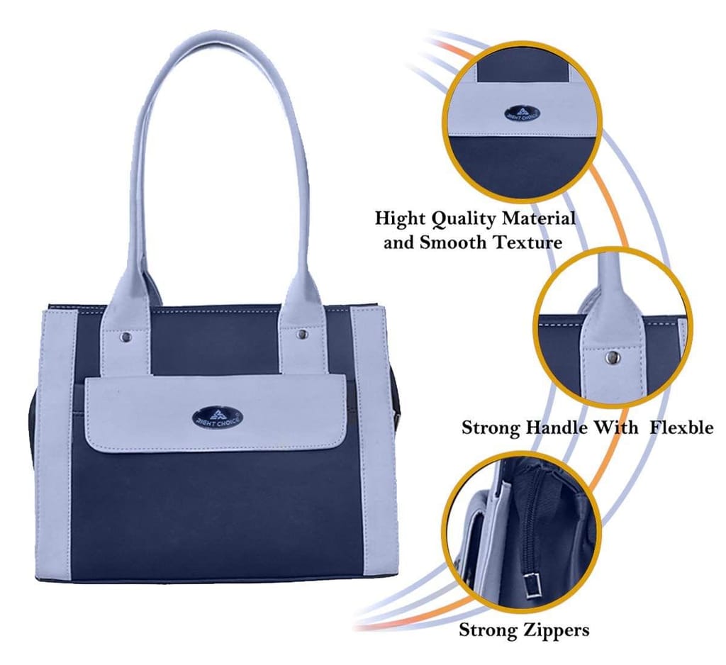 RIGHT CHOICE Styles Women's Shoulder Handbag (831 NAVY BLUE & HALF WHITE) view 2