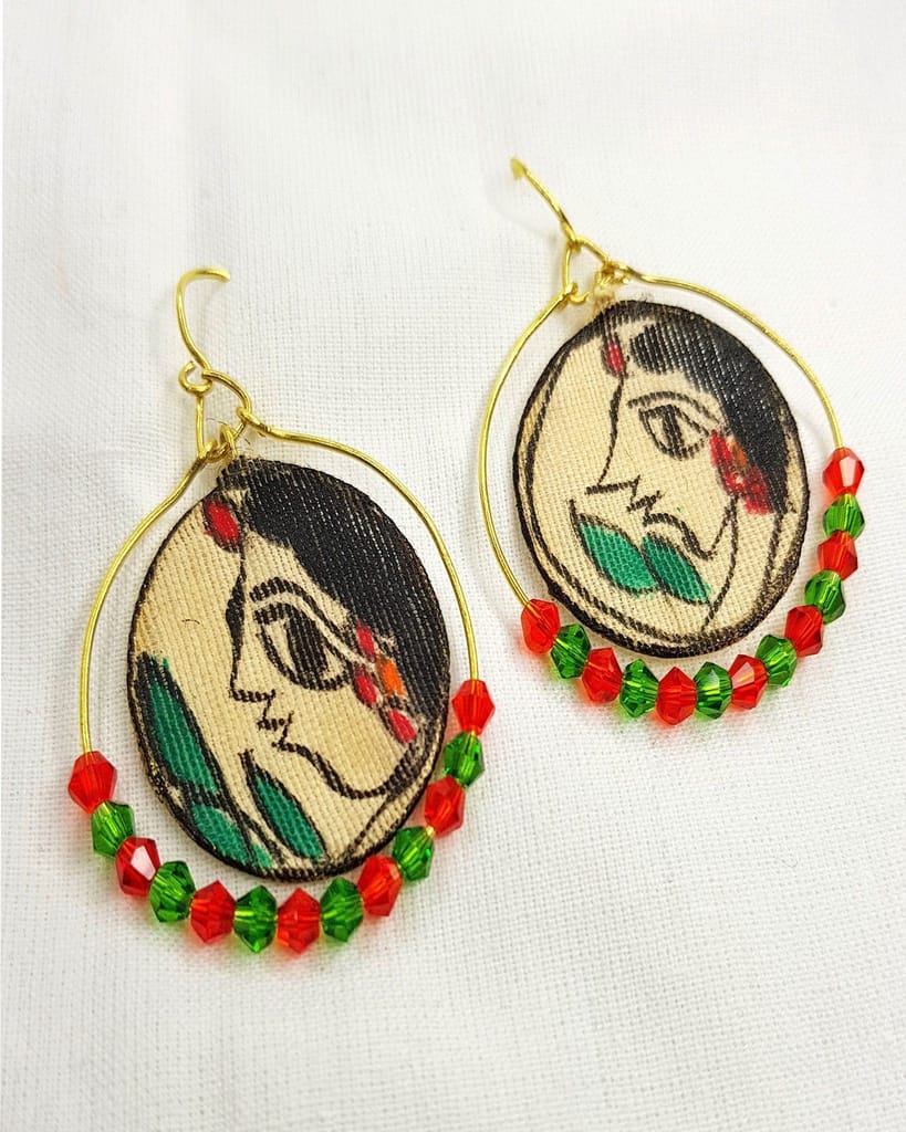 Mithila Tales Kalika Upcycled Handmade Earrings view 2