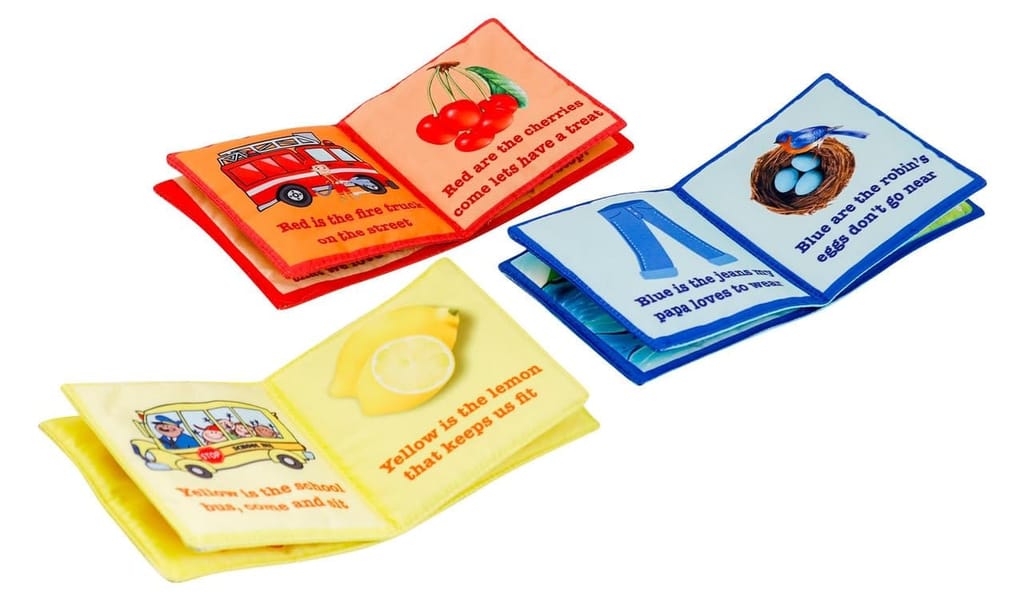 Skyculture� Primary Colours Cloth Book - English Language, Soft Fabric Toy Book for Early Learning Lightweight and Foldable (Pack of 3) for Kids view 2