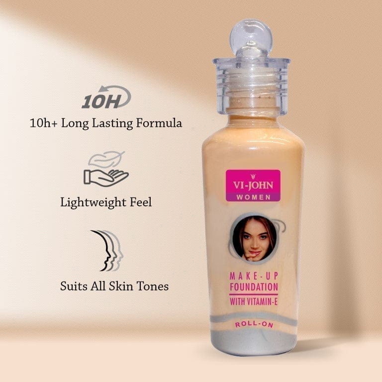 VI-JOHN Women Roll On Light Weight & High Coverage Foundation 60 GM (Pack Of 6 360 GM) view 2