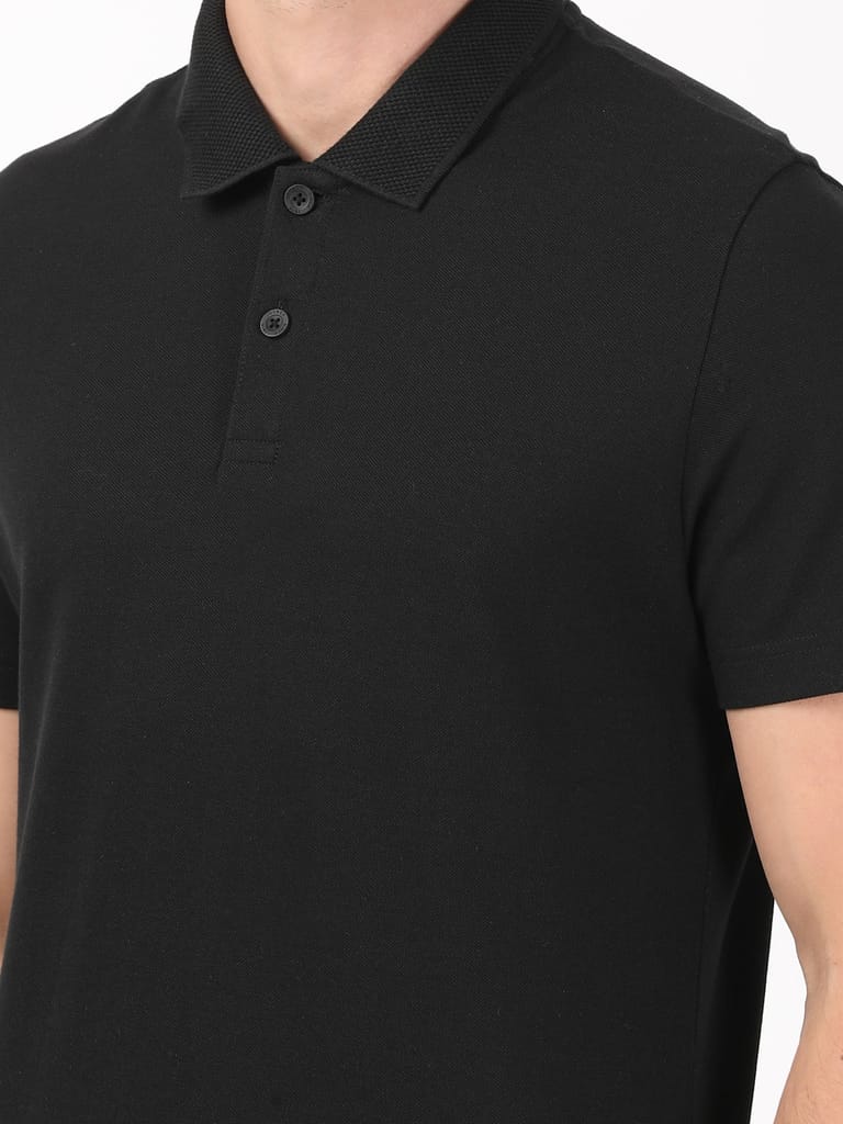Men's Regular Fit Polo Neck Half Sleeve Solid Casual T-Shirt | Polo T-Shirt for Men view 2