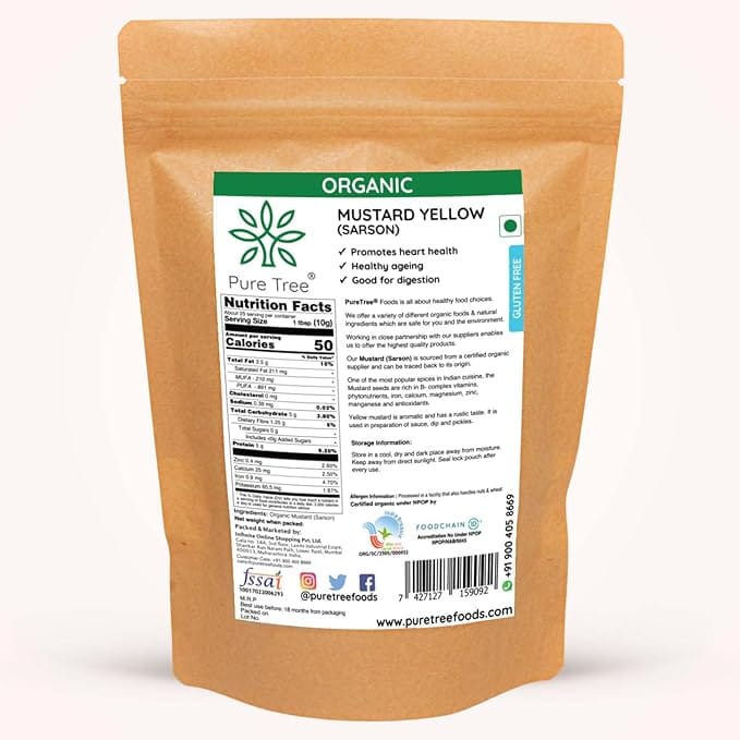 Yellow Mustard Seeds | 250 g | Rai Seeds Pili Sarson dana | Aromatic Kadugu Avalu | Sarso Seeds view 2