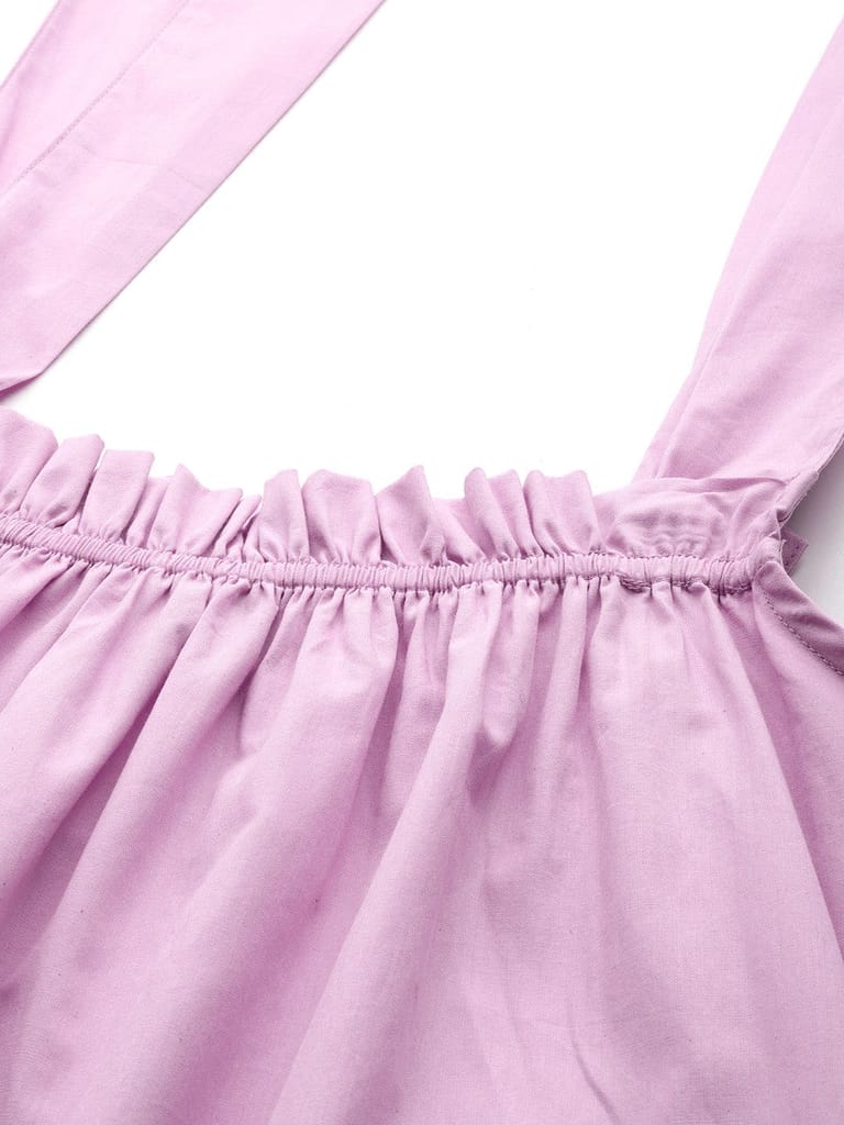 Solid Cotton A-line Dress view 2