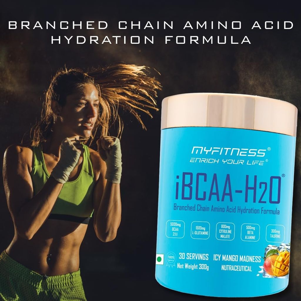 Myfitness BCAA Powder 5000mg | iBCAA H2O | 30 Servings | BCAA Supplement for Men & Women | Pre Workout & Intra Workout Supplement + Amino Acids | 300g view 2