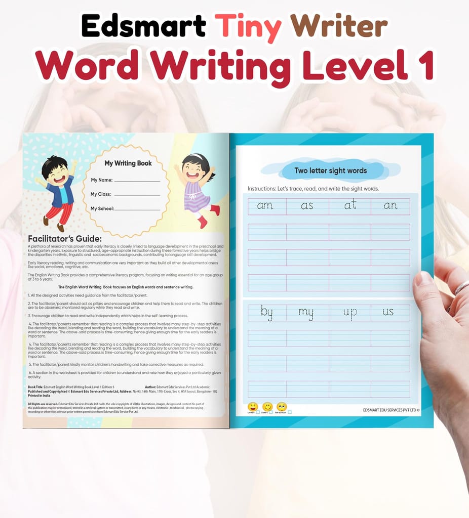 Edsmart English Word Writing Book for Kids of 3-5 years old | Handwriting Practice Book | Teaches Sight words, CVC words and 4 line writing for words [Paperback] [Jan 01, 2021] Edsmart Edu Services Pvt Ltd view 2