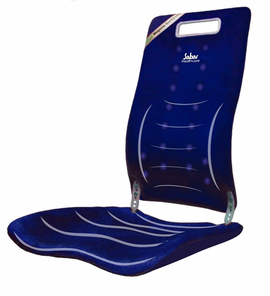 Sabar Orthopaedic Lumbar Back Support for Office Chair with Power Magnets Magneto BACKGUARD 3091XC | Adjustable Backrest with Pelvic Stabilization (Blue)