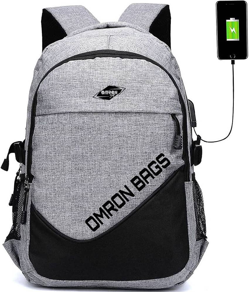 OMRON BAGS - Grey Polyester Backpack ( 40 Ltrs )