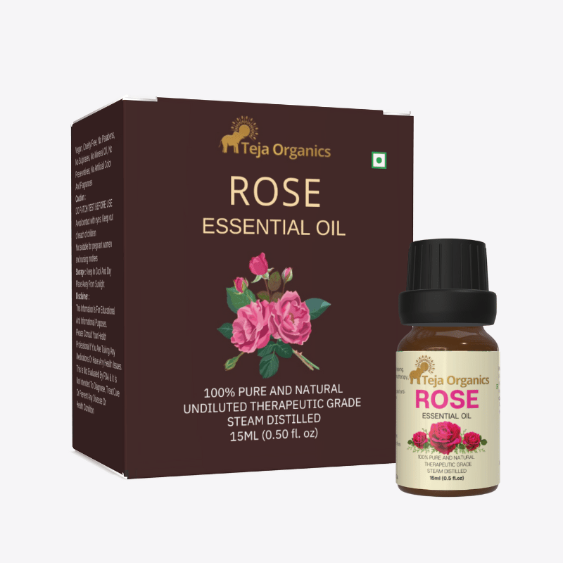 Rose Essential Oil 15ml | 100% Pure & Natural | Luxurious and highly valued | Soothing, hydrating, and rejuvenating | Skin Tonner | For Face, Diffuser & Cosmetic Products | No Additives