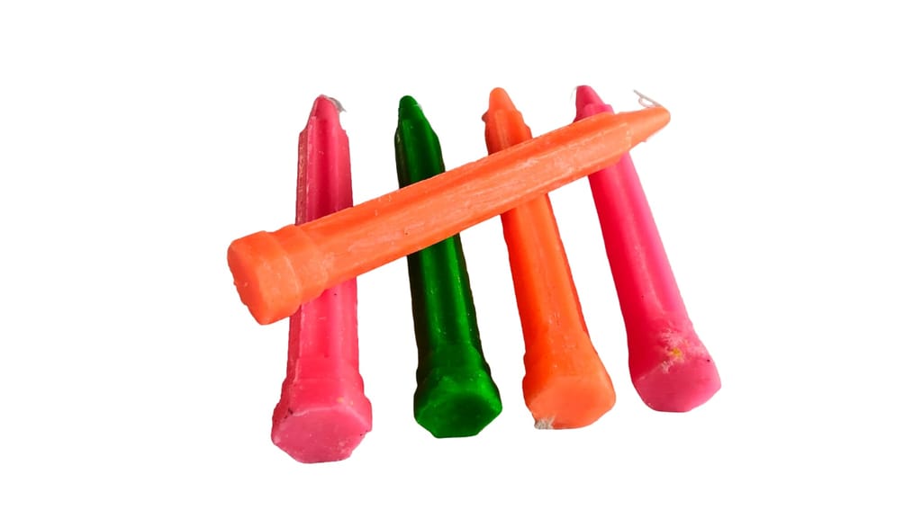 Vibrant Assorted Pillar Candles Set for Festive Decor & Home Ambiance - Pack of 5 view 2