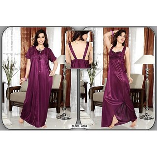 Sexy Nighty Wear 2p Nighty Over Coat Hot Seductive Sleep Set Valentine Fun