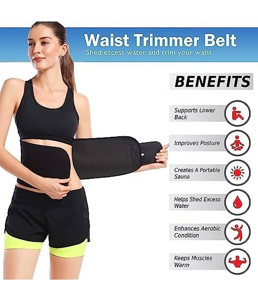 HORSE FIT Sweat Slim Belt for Men & Women, Stomach Belt for Men and Women Non-Tearable Sauna Waist Trainer Adjustable Belt Tummy Exercise Fitness Waist Trainer view 2