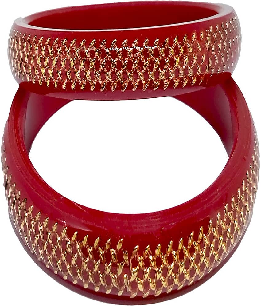 Bovzen Red Bangle ( Pack of 2 ) view 2