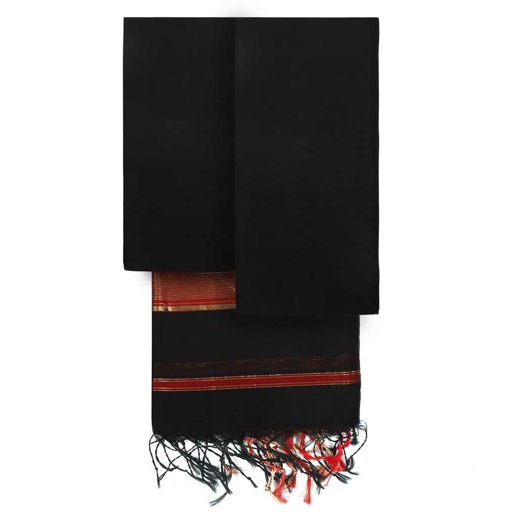 HANDLOOM MAHESHAWRI TRADITIONAL 02 PCS SUIT (SKU - 3S0102240422 Suit 174) view 2