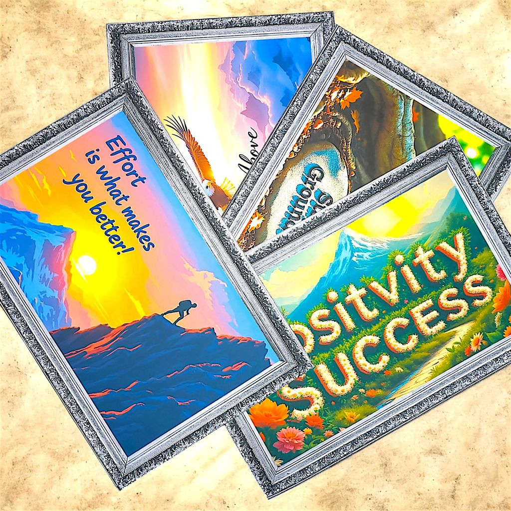 Inspirational Poster Set – Motivational Quotes Wall Art Posters for Home, Office, Study Room and Workspace Décor